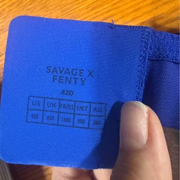 Savage X Fenty 42 D lil’ tied up cobalt blue bra NWT - Picture 5 of 6
